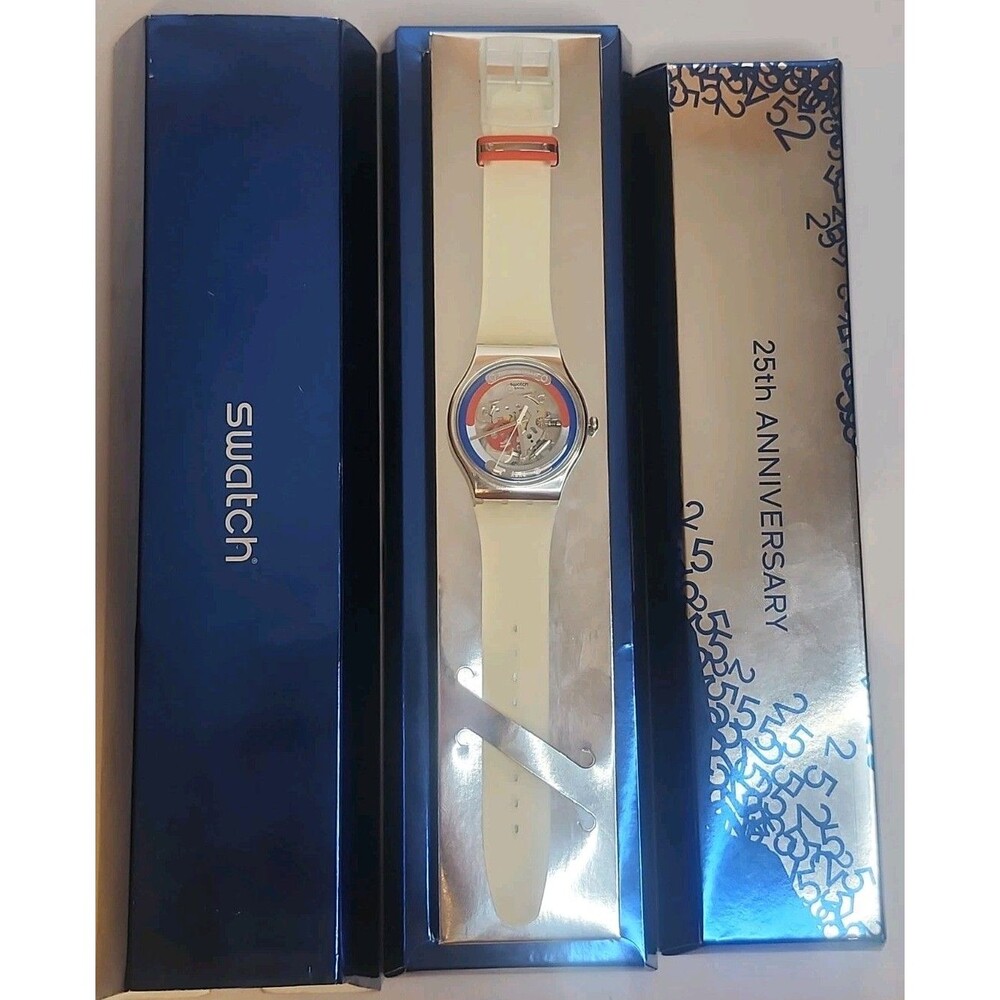 Swatch Watch 25th Anniversary Limited Edition Unisex Watch NIB New Battery